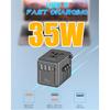 Universal Travel Adapter 35W PD Fast Charging Offers 3X2.4A USB-A Ports, 2X USB-C Ports and Multi AC Outlet, International Plug Converter Worldwide