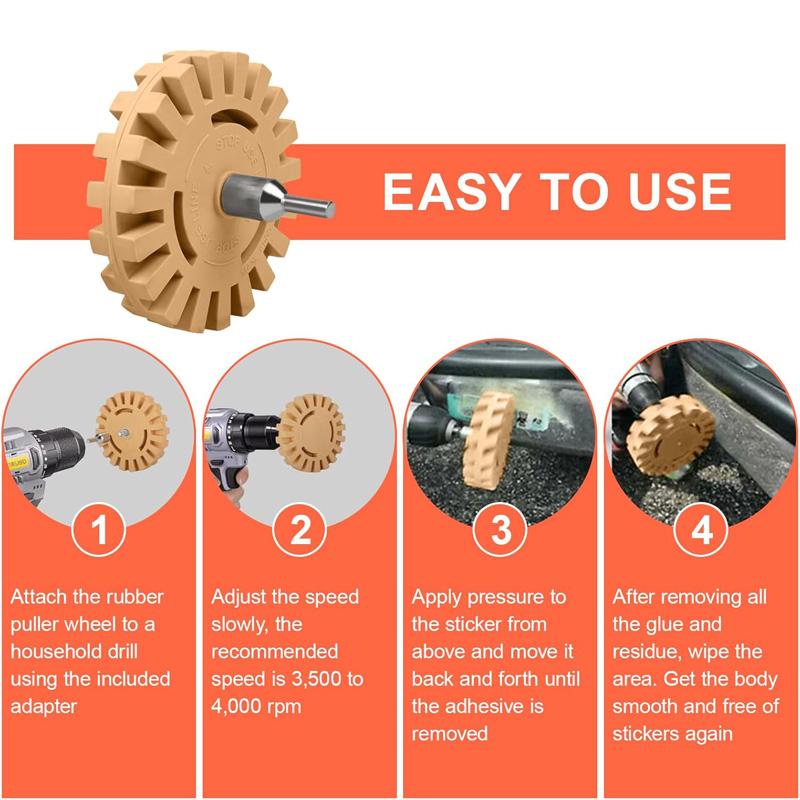 Auto Repair Paint Tool 15/20mm Foil Eraser Polishing Eraser Wheel Decal Remover Rubber Eraser Wheel To Remove Foil Glue Stickers