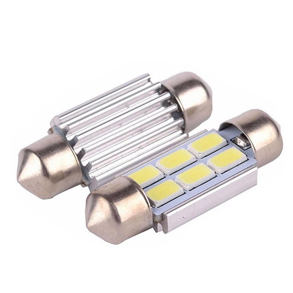 Wellvie LED License Plate Light Room Lamp T10x37mm Feston Bulb with Canceller, 2 Pieces