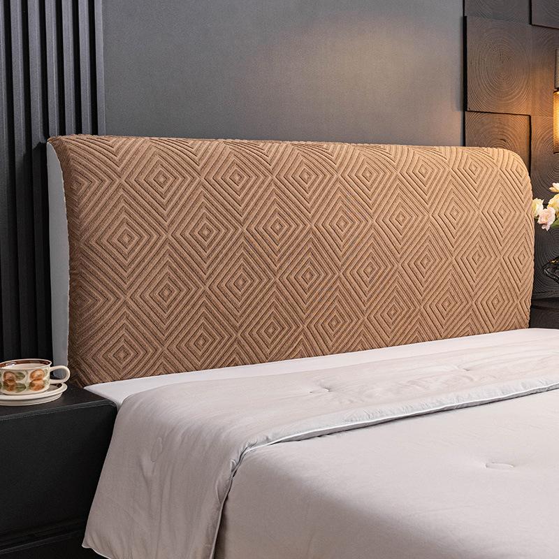 Stretch Bed Headboard Cover Soft Velvet Bed Head Slipcovers All-inclusive Solid Color Bedside Backrest Dust Protector Coversr