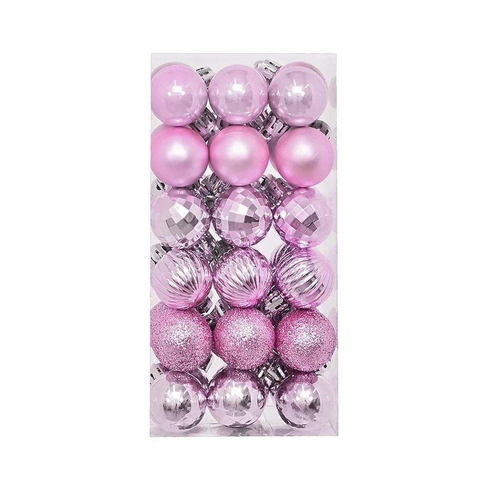 36Pcs/Box 3cm Christmas Ball Decoration Xmas Tree Pendent Ornaments for Home Decor New Year Party Supplies Christmas Gifts