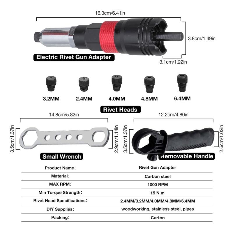 Professional Power Drill Rivets Tool Adapters Riveter Drill Converters for Smooth Fastening and Easily Use Tool