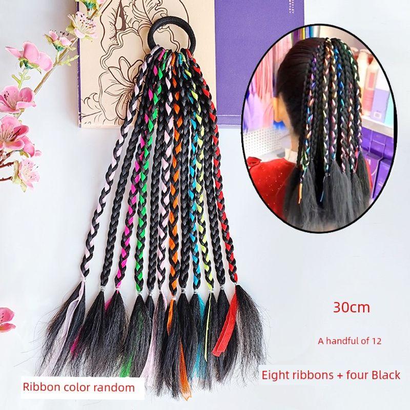 Dopamine Color Kids Dirty Braid Stage Performance Gradient Color Wig Small Braid High-Temperature Fiber Fiber Hair Tibetan Braid