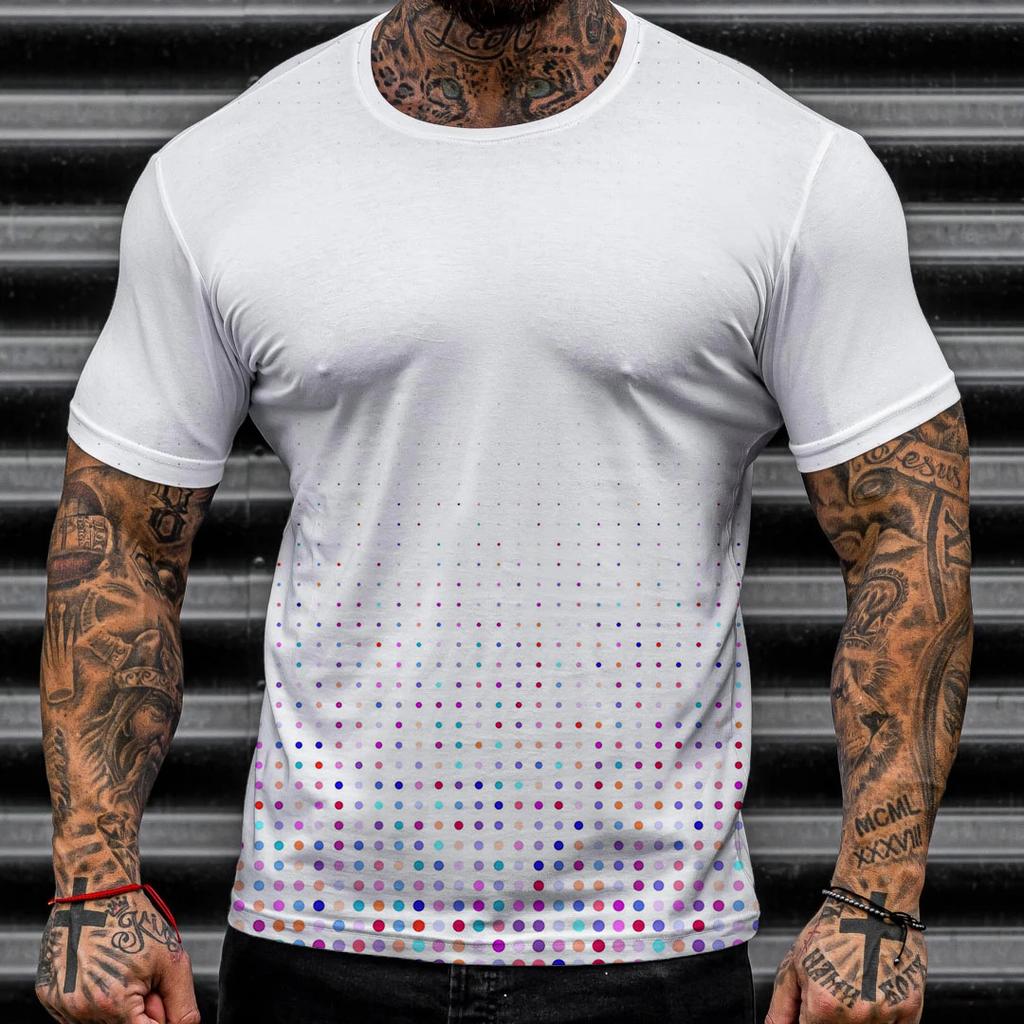 Herren Neues bedrucktes kurzärmeliges Übergröße Sport- und Freizeit-Rundhals-Top T-Shirt