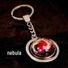 Rotating Saturn & Planets Crystal Keychain with Luminous Sun & Moon