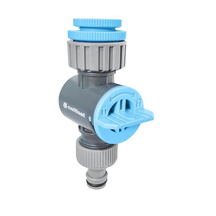 Raccord De Robinet Universel Avec Filtre Amovible Cellfast 52-256 Adapté Aux Robinets G1/2", G3/4" Et G1" Jusqu'à 6 Bars