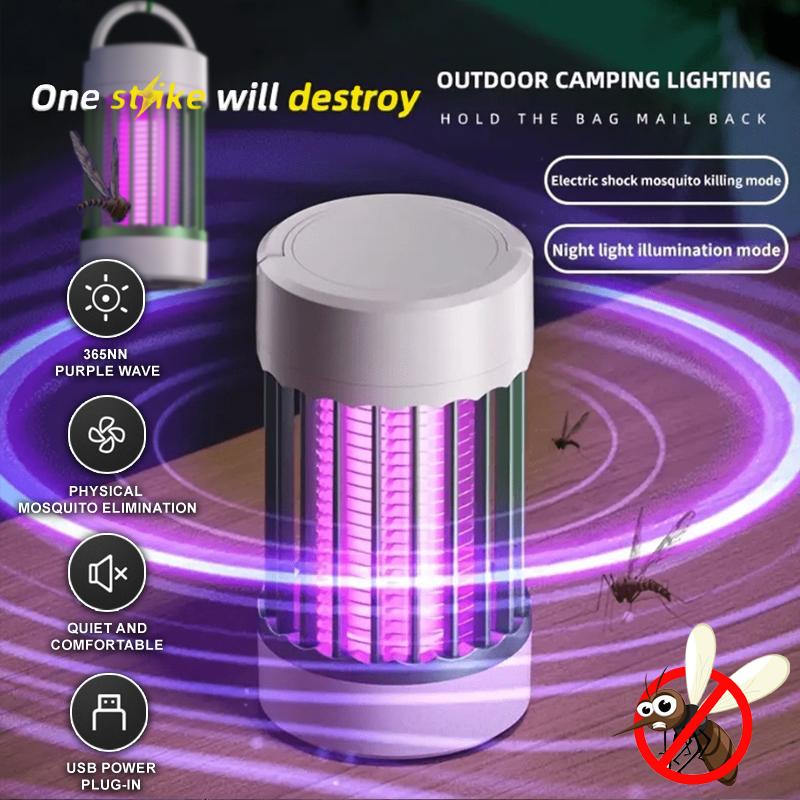 Portable UV Mosquito Killer Lamp Electric Bug Zapper USB Rechargeable Fly Swatter Insect Trap for Camping Summer