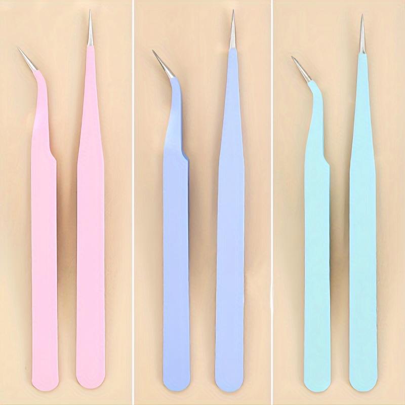 2pcs, Stainless Steel Tweezers, Color Tweezers, Guka Tweezers