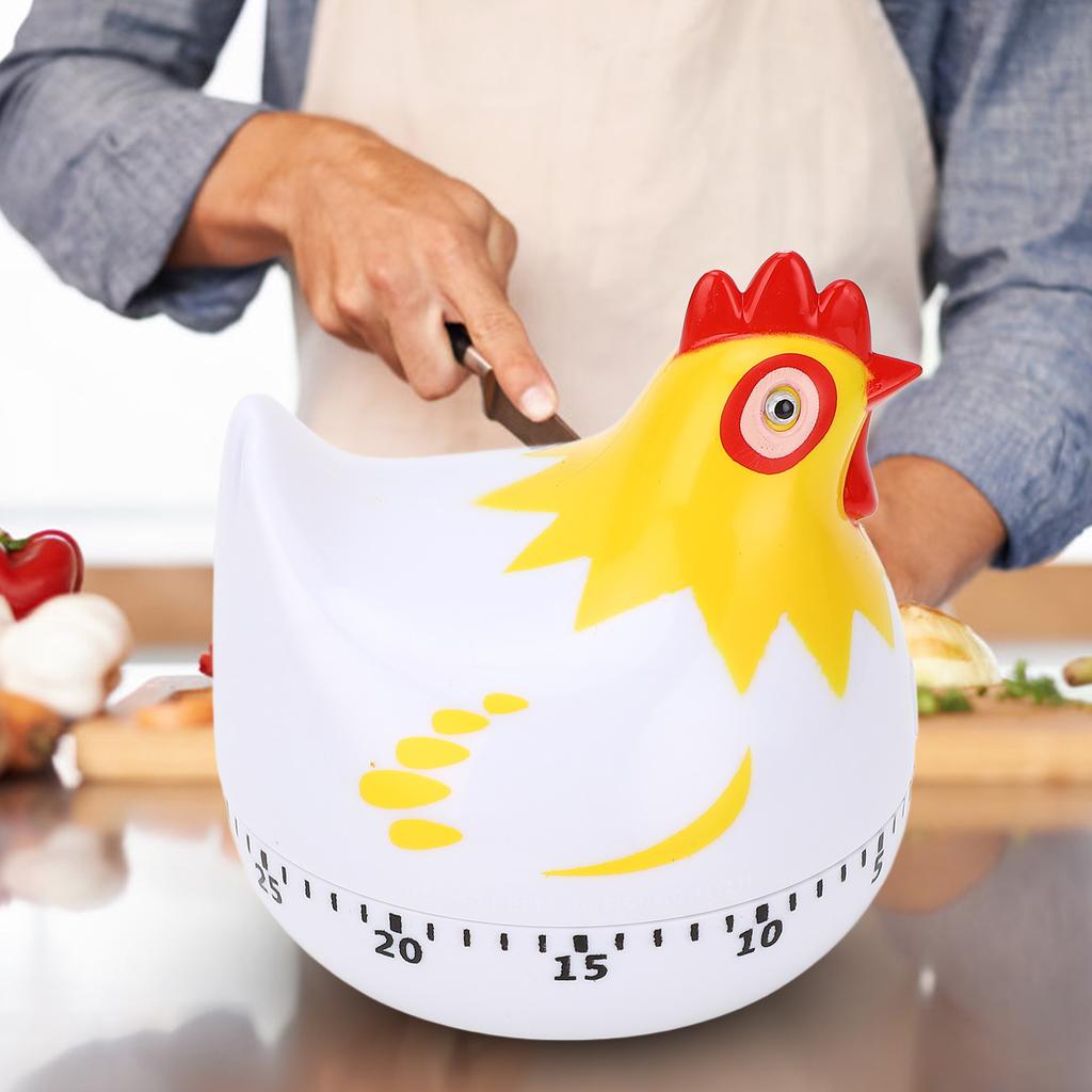 Timer da Cucina con Motivo Pollo, Timer da Forno con Forma Carina, Promemoria Meccanico a Conto alla Rovescia da 60 Minuti per Cucinare
