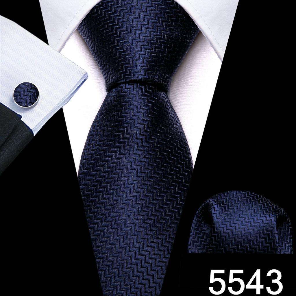 Barry.Wang férfi nyakkendő Paisley Jacquard selyem nyakkendő zseb négyzet alakú mandzsettagomb készlet