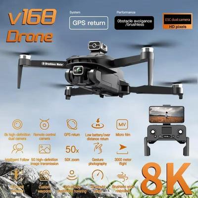 8K 5G GPS V168 Dron Profesionální HD Letecká Fotografie Dvoukamerový 360° Všesměrové Vyhýbání se Překážkám Skládací FPV Kvadrokoptéra Dron Hračka