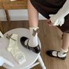 Damen Herbst Socken mit großem Schleifchen Weiß Mittellang Röhrensocken