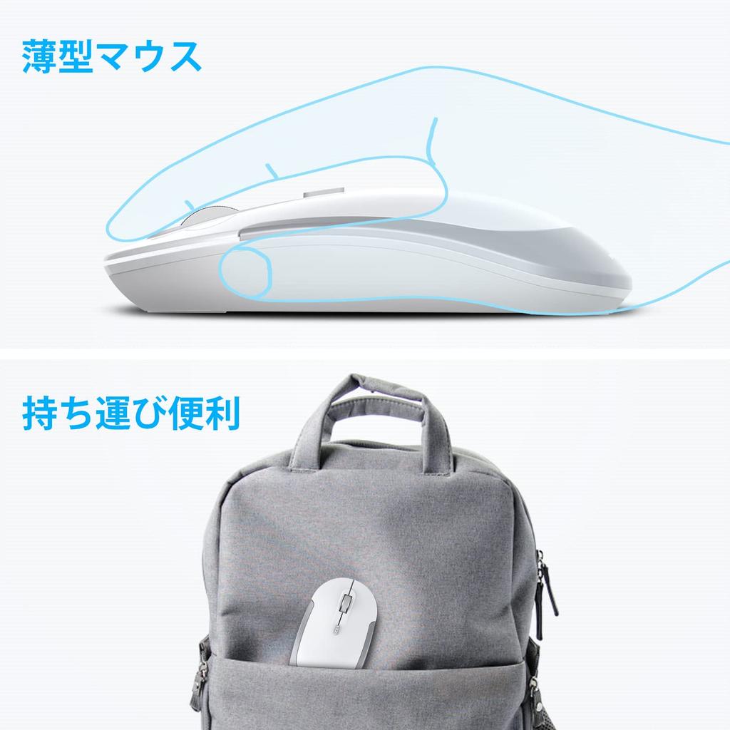 iClever Wireless High Compatible with Mac and GMN41S Mouse, Slim, Quiet, 2.4G, Lightweight, 3-Level DPI, Energy-Saving, Precision, Compact,