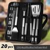 Stainless Steel Grill Set Outdoor Household Barbecue Combination Oxford Cloth Bag Barbecue Utensils Barbecue Tools