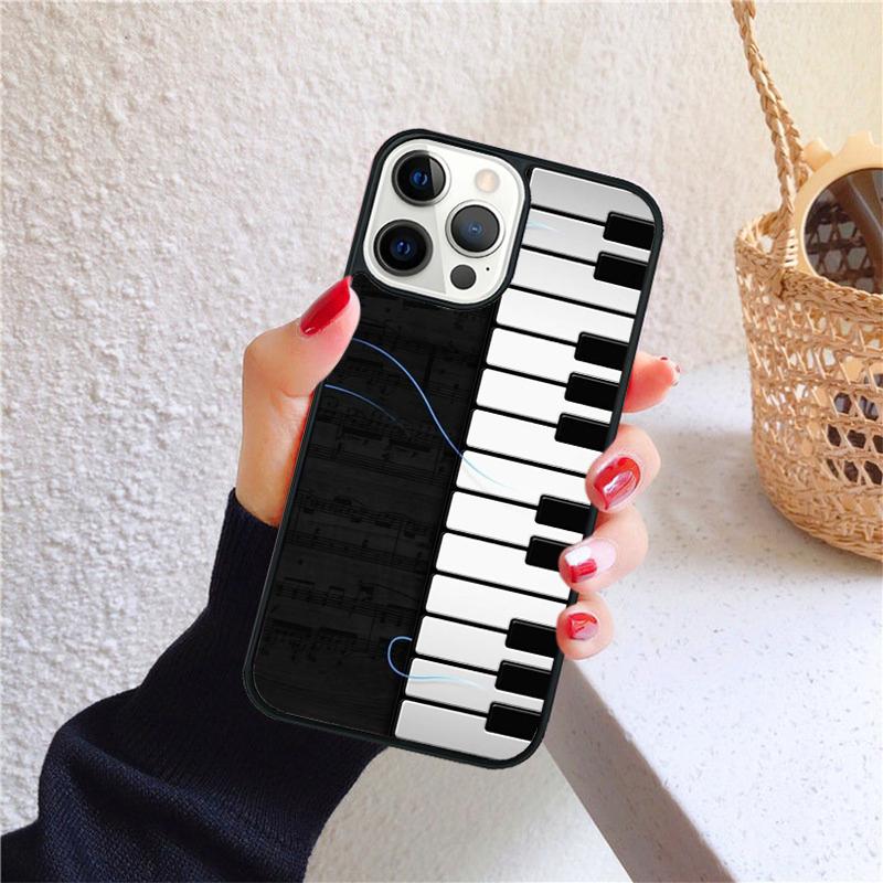 Musik Klaviertasten Handyhülle für iPhone 17 Air 16 Coque 15 14 12 13 PLUS 11 PRO MAX Rückseite Fundas Schale