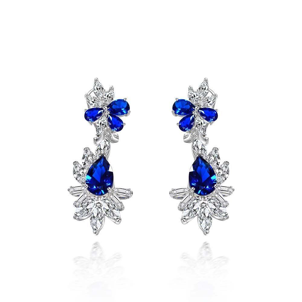 Gica Gema High Carbon Diamond Drop Earrings 925 Sterling Silver 12*8mm Geometric Stone Unique Design Romantic Fine Jewelry Wedding Party Gifts