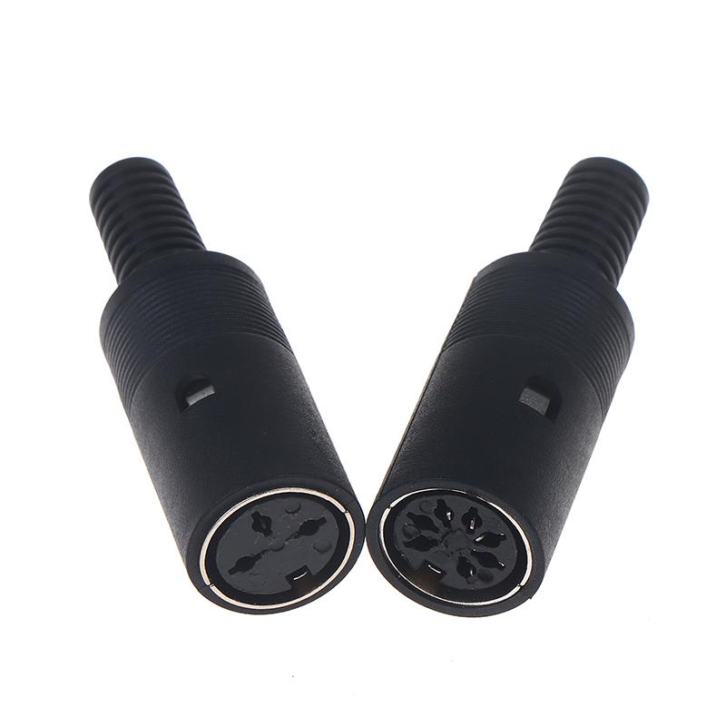 2Pcs/pack 3P 4P 5P 6P 7P 8P DIN Male/Female Plug Soecket Jack With Plastic Handle Keyboard Cable Connector Adaper