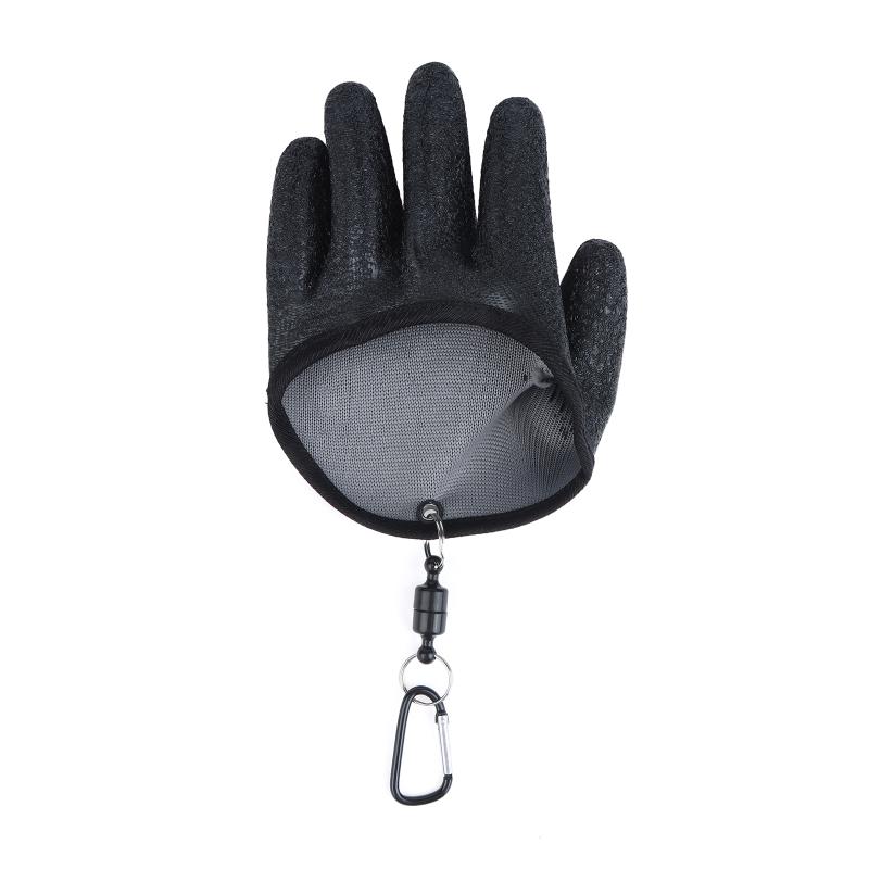 Fishing Gloves Waterproof Anti Slip Puncture Resistant Quick Wear with Carabiner for Ice Fishing Boating Outdoor Sports