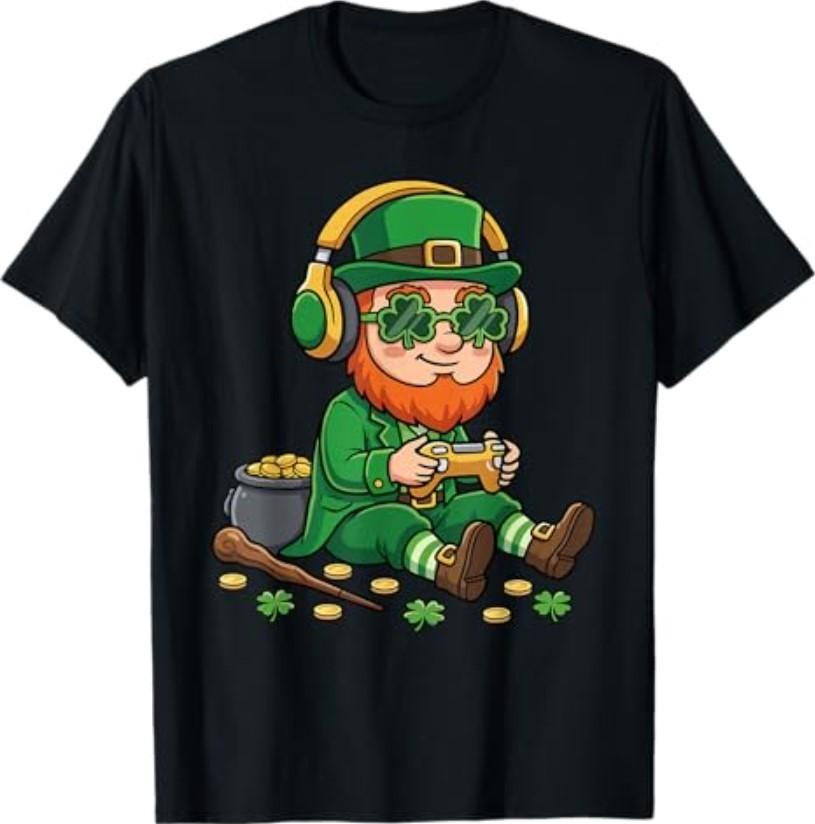 Video Games St. Patrick Gamer Funny St. Patricks Day T-Shirt S разноцветный