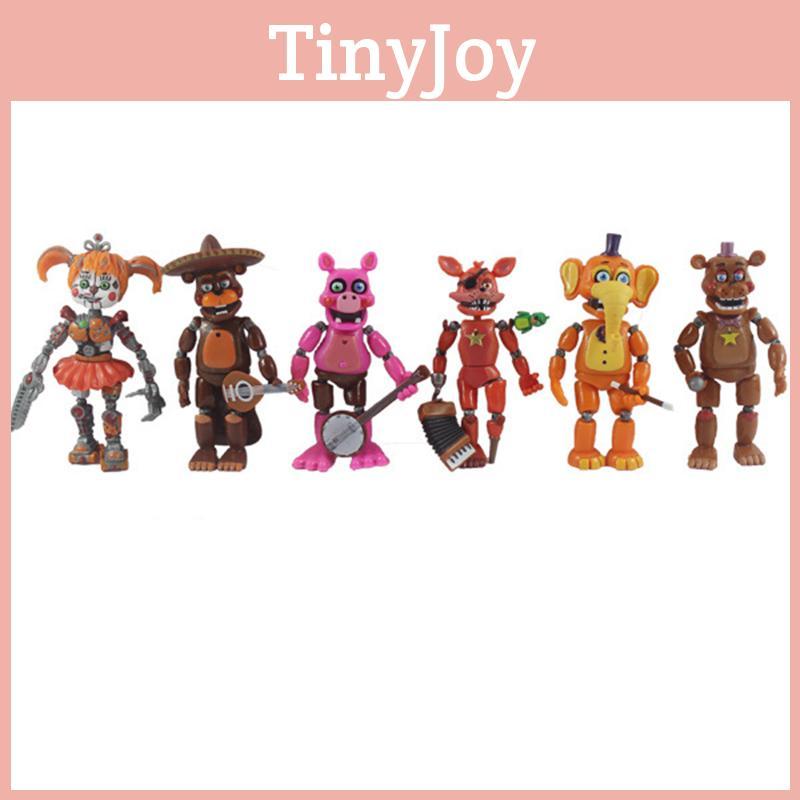 Fnaf 6pcs Five Nights At Freddys Light Up Action Figures Movable Joint Game Toy