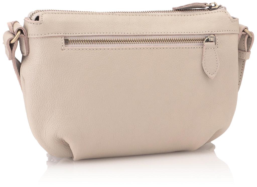 Peaks Peak Cowhide Shoulder Bag with Thin Gusset, Women's, Greige