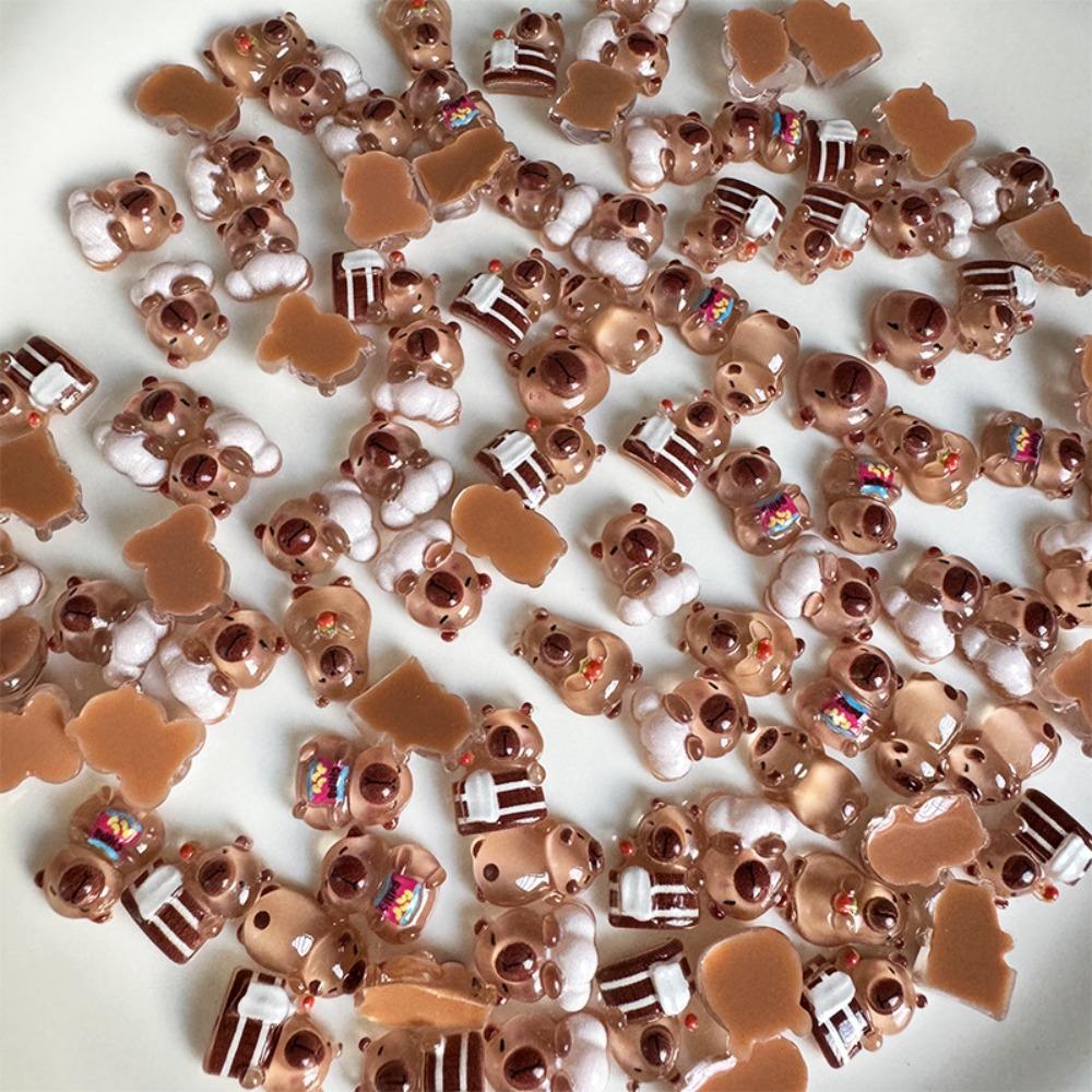 50Pcs Resin Nail Resin Drill Ornaments Cartoon Nail Accessories New Nail Art Ornaments