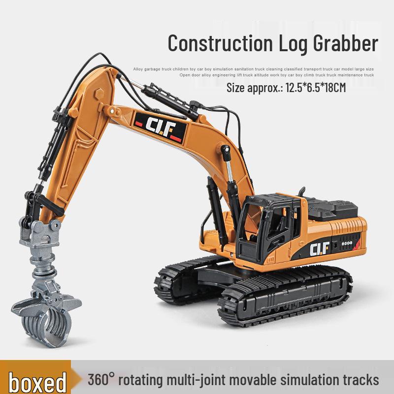 Car Cube Alloy Construction Vehicle Set: Loader, Excavator, Crane, Mixer Truck, and Road Roller Toy