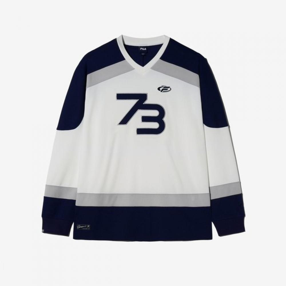 Fila Rugby Long Sleeve Mesh Jersey T shirT OFFWHITE/105