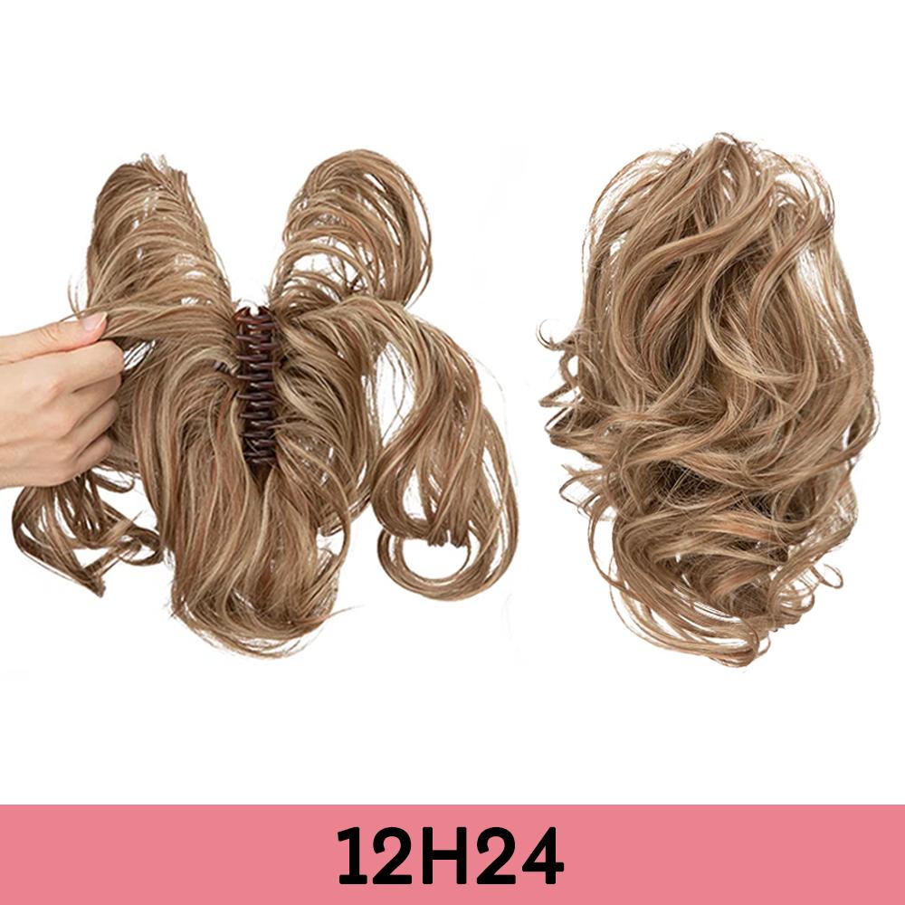 XINRAN Synthetic DIY Deformation Ponytail Extensions Short Wavy Claw Ponytail For Women Daily Cosplay Party Wear