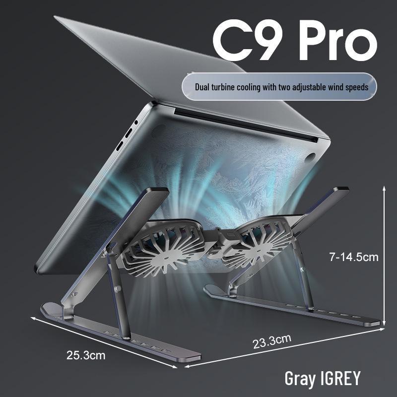C9Pro Aluminum Foldable Laptop Stand with Wind-Cooled Heat Dissipation and Height Adjustment