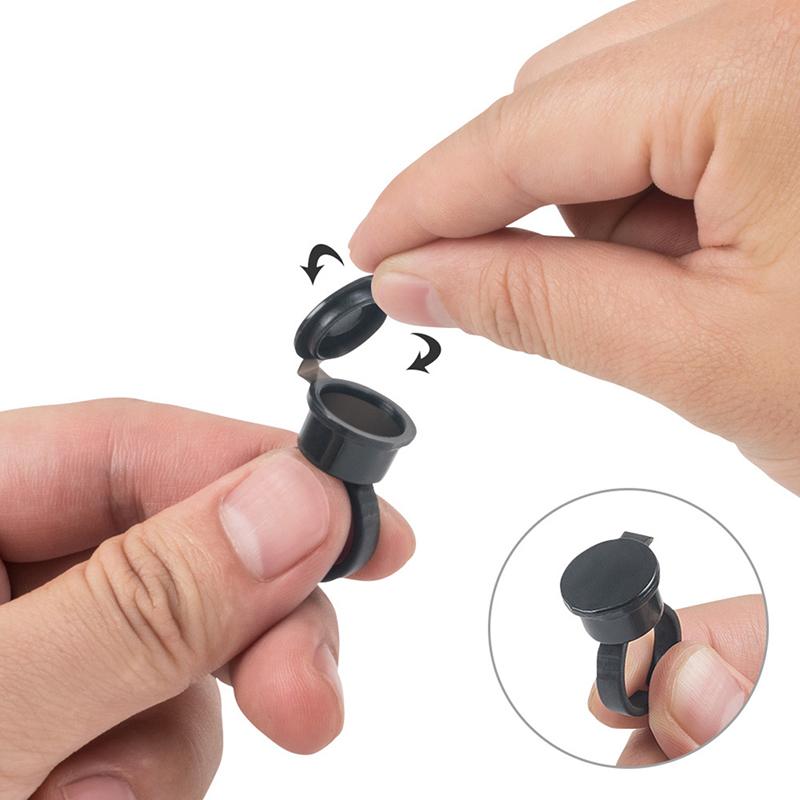 50Pcs Tattoo Pigment Ink Ring Cup Holder With Lid Cover Cap For Microblading