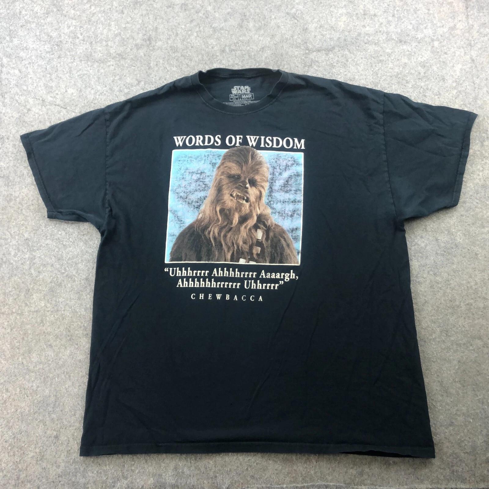 Star Wars Shirt Mens 2XL Black Chewbacca Words Of Wisdom Graphic Funny * S
