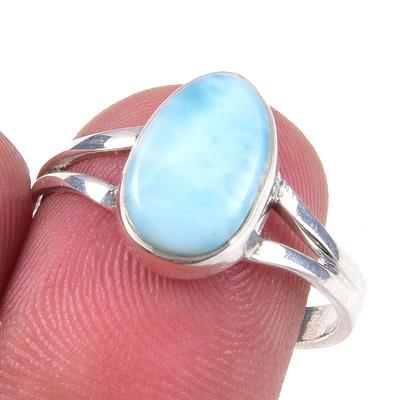 Natural Republic Larimar Gemstone 925 Solid Sterling Silver Gift Inel S.8 q7j03