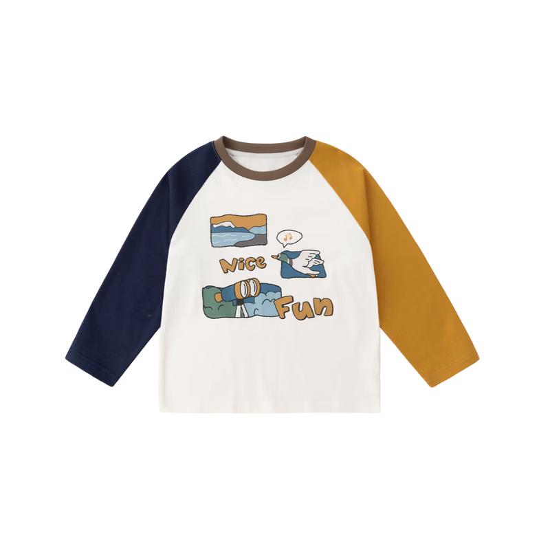 Dudu Family 100% Cotton Kids Long-Sleeve Raglan T-Shirt 80