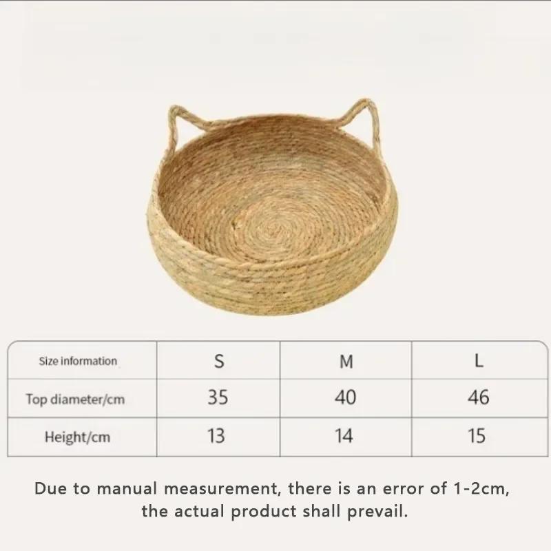 Reines handgeflochtenes Rattan Katzenbett Ganzjahres-Universal-Wärmematte abnehmbar waschbar Winter-Haustierbedarf