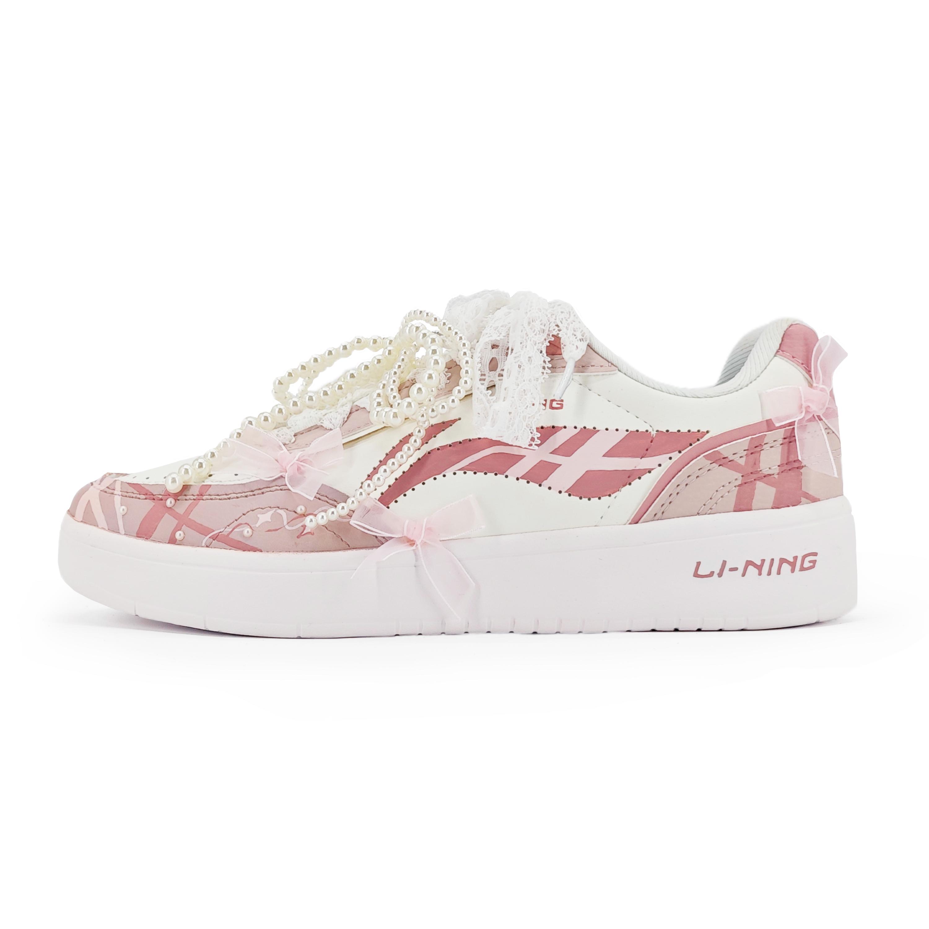 

Li Ning Хлебная основа Скользкие, износостойкие, дышащие Низкие кеды для скейтбординга Женские Персиковые AGCU112-1(Команда435-) 35