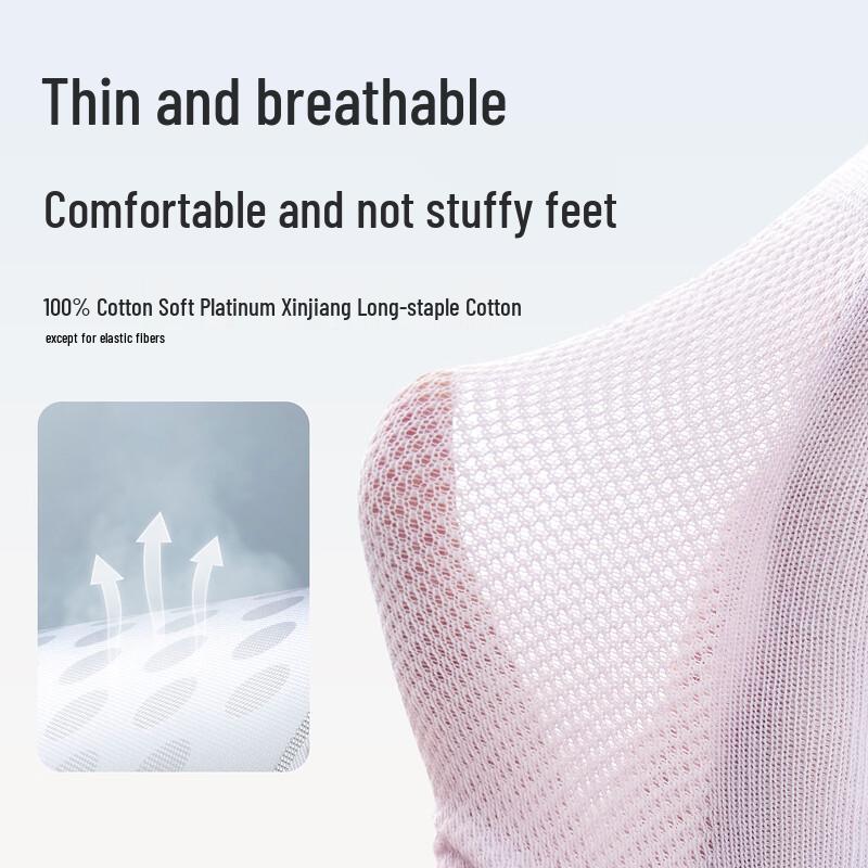 Babeeyi Girls' Pure Cotton No-Show Ankle Socks (Spring/Summer, Thin)