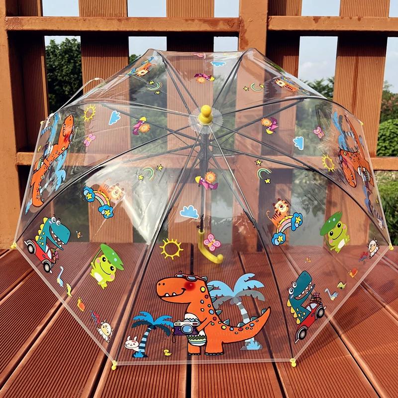 Nouvelle équipe d'ingénierie de camion de pompiers parapluie transparent pour enfants maternelle créatif mignon dessin animé bébé étudiant garçon parapluie