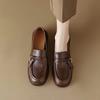 Chaussures en cuir souples style anglais 2025 nouvelles chaussures Le Fu polyvalentes à bout rond chaussures plates pour femmes chaussures mocassins