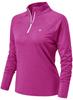 [YSENTO] Long T-Shirt, Women's Sports T-Shirt, Fitness Shirt, Long Sleeve T-Shirt, Half Zip Up, Golf Wear, Running, Trekking, Quick Drying Shirt, 03