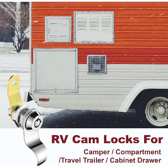 RV Locks For Storage Door 7/8 Inch, RV Compartment Locks For Camper Travel Trailer Cabinet With Keys 7/8", Pack Of 6 Locks With 6 Keyed Alike With