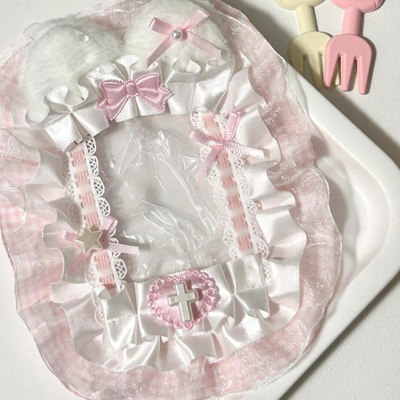 Kawaii Kpop Photocard Holder Sweet Lolita Style Bow Photo Card Protector Idol Photo Display Case Lace Photocard Case Gifts