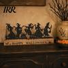 Halloween Office Decor Dancing Witch Countdown Table Ornament, Rustic Wooden Home Handcrafted Art for Party Centerpiece, Spooky Haunted House Tabletop