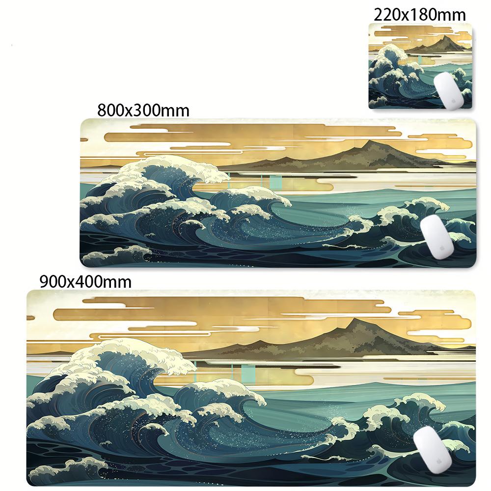 Art Mouse Pad Gamer White Great Wave Large HD Custom Mousepad XXL Cool Desk Mats Soft Office Carpet Laptop Mice Pad Table Mat