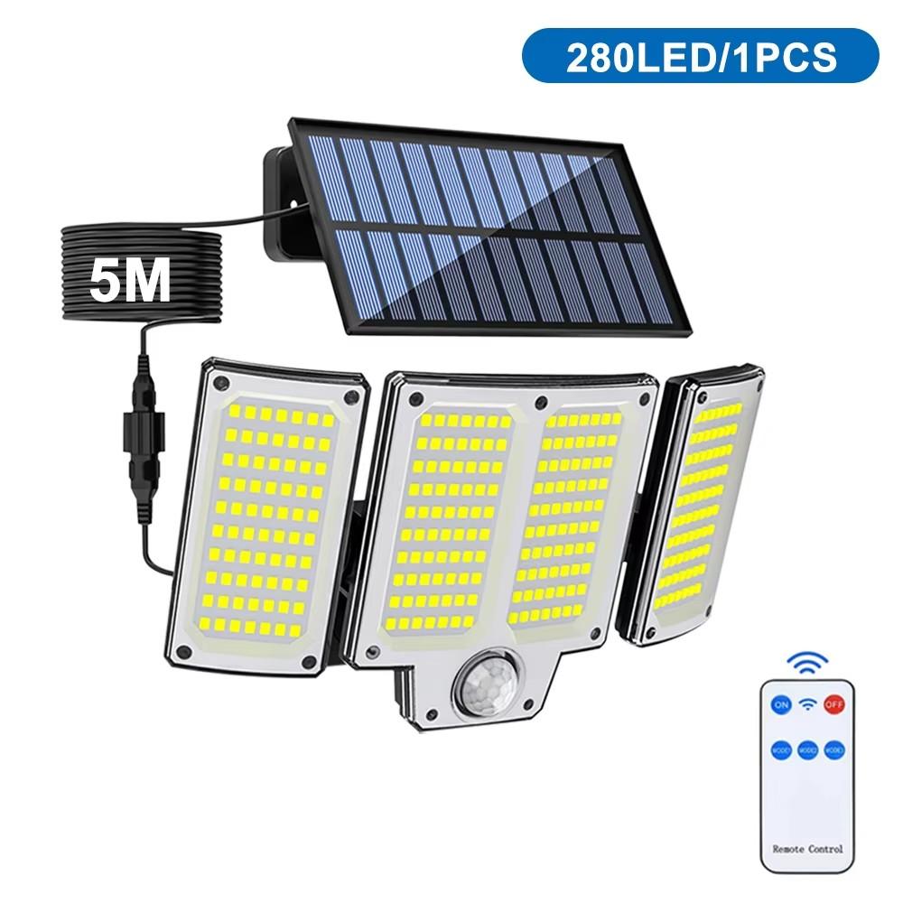234/280 LED Solar Lights for Outside Motion Sensor Solar Flood Lights Waterproof Solar Powered Security Spot Garden Wall Lights