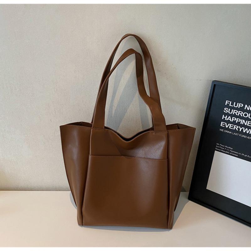Simple tote bag women's autumn and winter new casual large-capacity handbag fashionable commuter shoulder bag