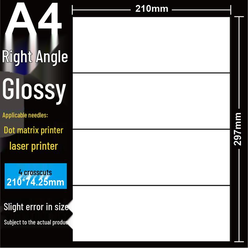 A4 Matte Self-Adhesive Printing Paper - 100 Sheets