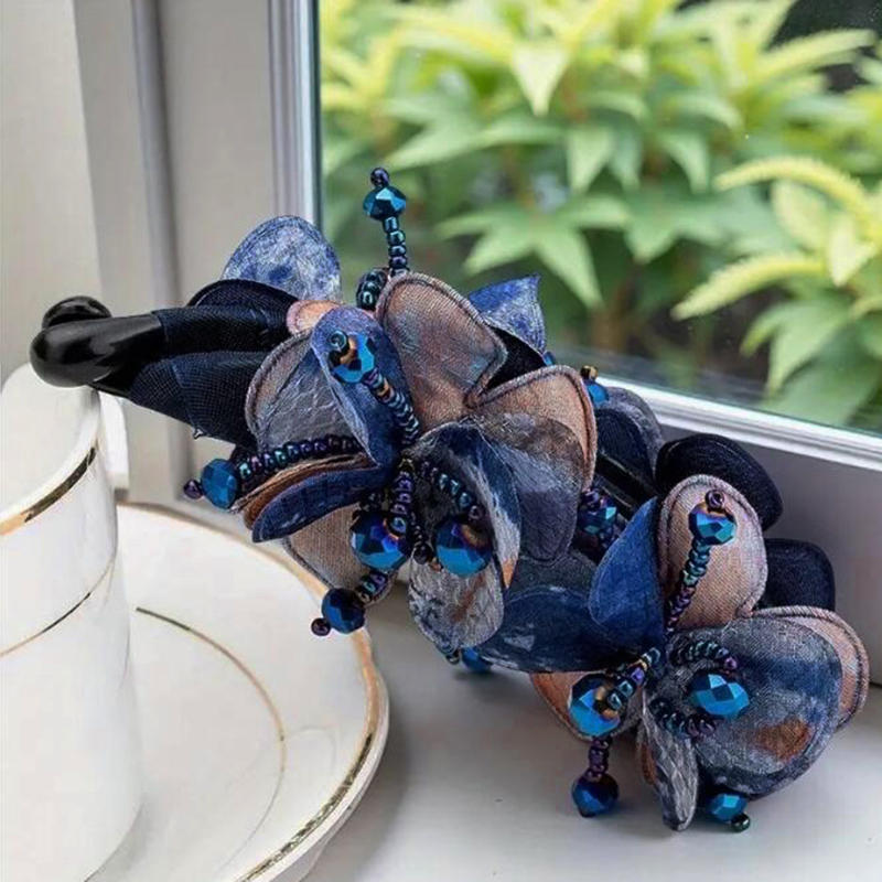 Haarspangen Damen Haarklammern Seiden Krabben Haarspangen Mode Haaraccessoires Mädchen Zopfspangen Stoff Handgefertigt Damen Kopfbedeckung