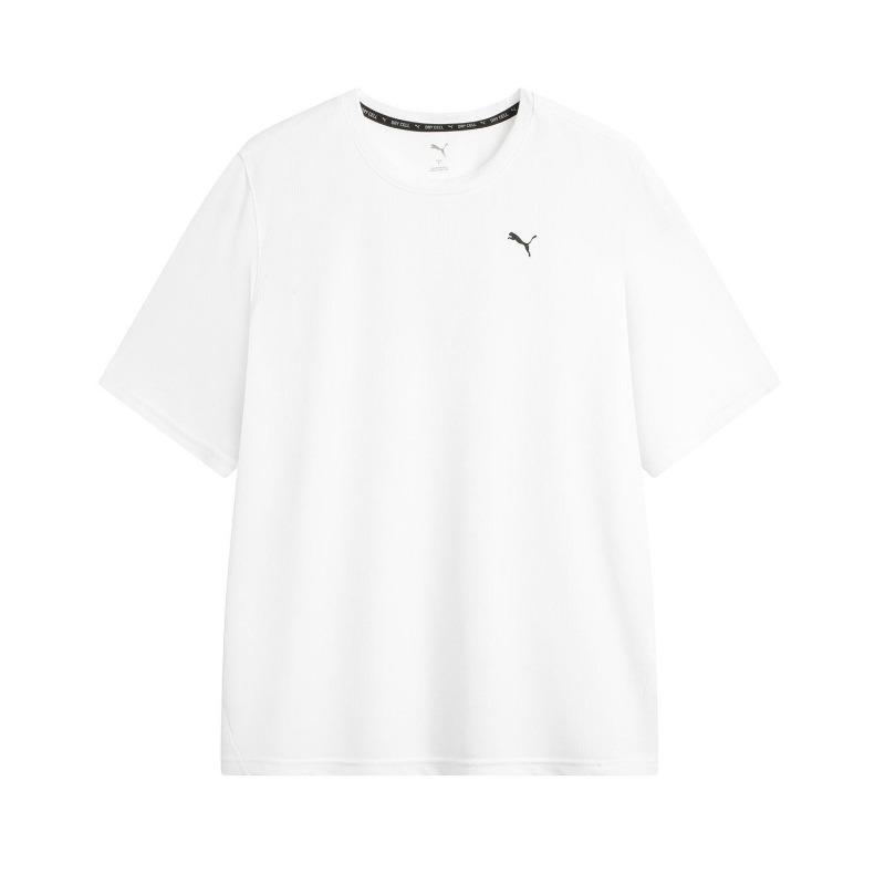 Puma Modny Wszechstronny Dzianinowy T-shirt z Okrągłym Dekoltem i Krótkim Rękawem Unisex Biały 520759-52