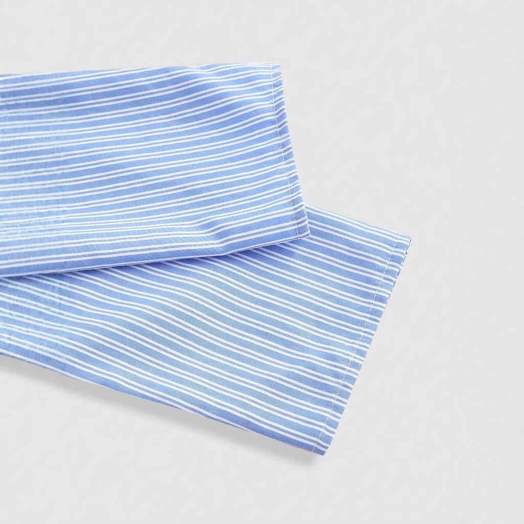 JKASHDK Damenmode Casual Frühling Herbst Streifendruck Langarm Polokragen Blusen & Hemden